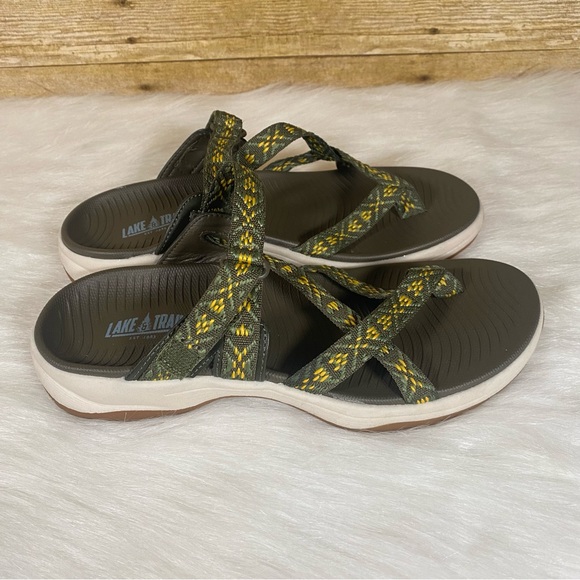 Lake & Trail Womens Sz 7M Bailey Sport Slip On Sandals Green Hiking Walking - Picture 3 of 9